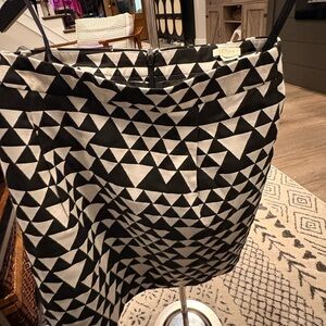 J. Crew Black and White Geometric Pencil Skirt